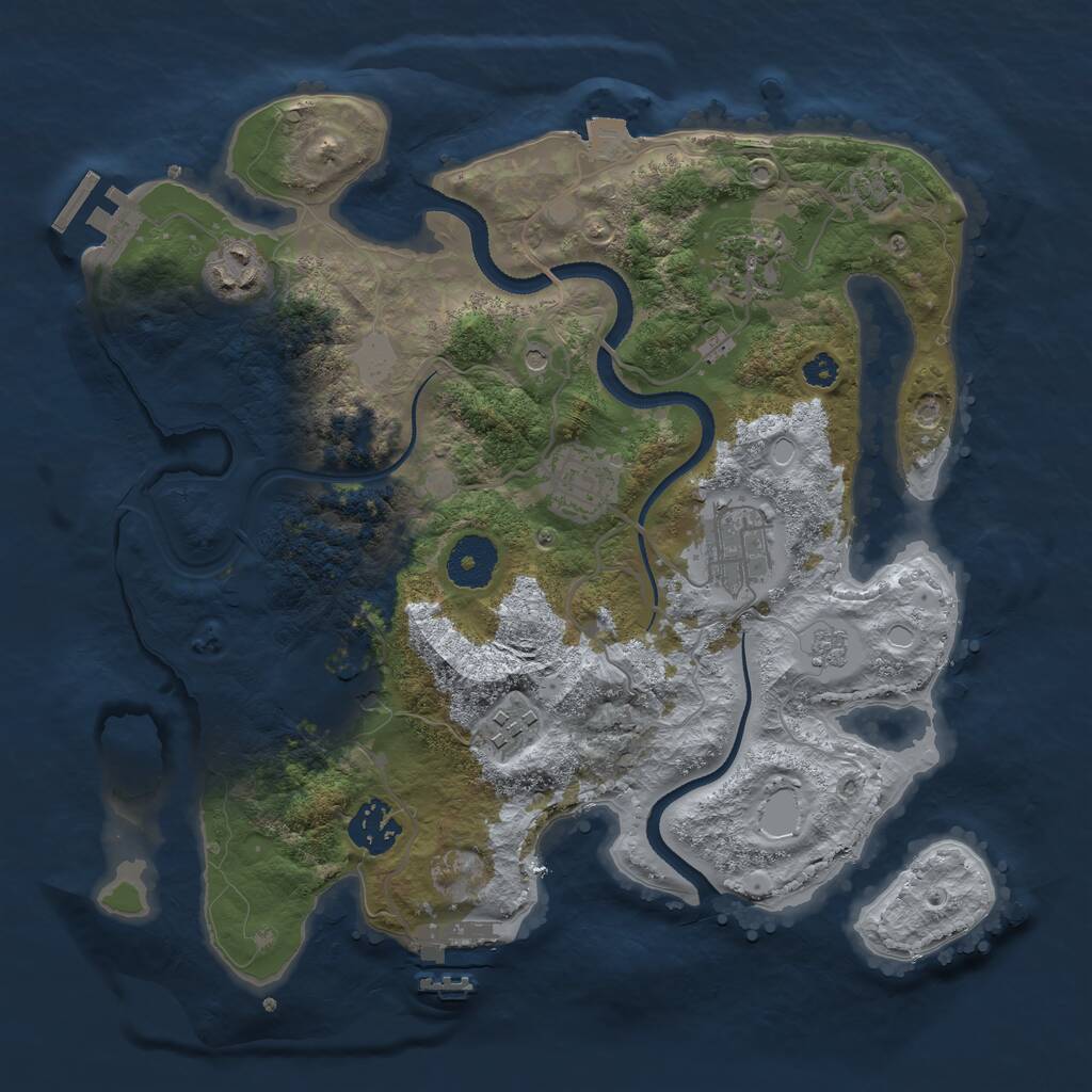 Rust Map: Procedural Map, Size: 3200, Seed: 61213267, 13 Monuments