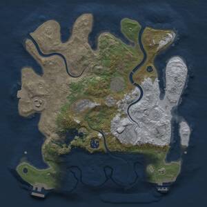 Thumbnail Rust Map: Procedural Map, Size: 3300, Seed: 679118465, 12 Monuments
