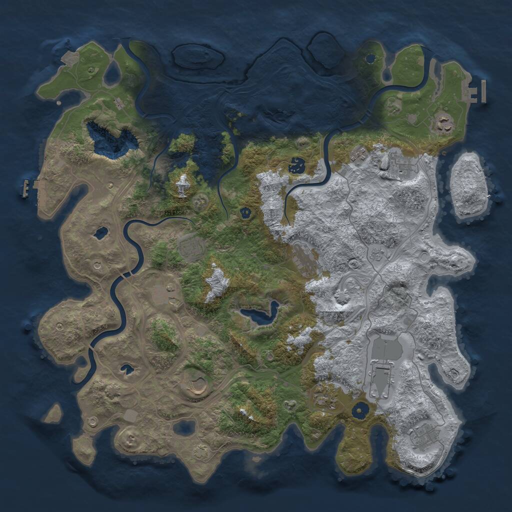 Rust Map: Procedural Map, Size: 4500, Seed: 60559155, 17 Monuments