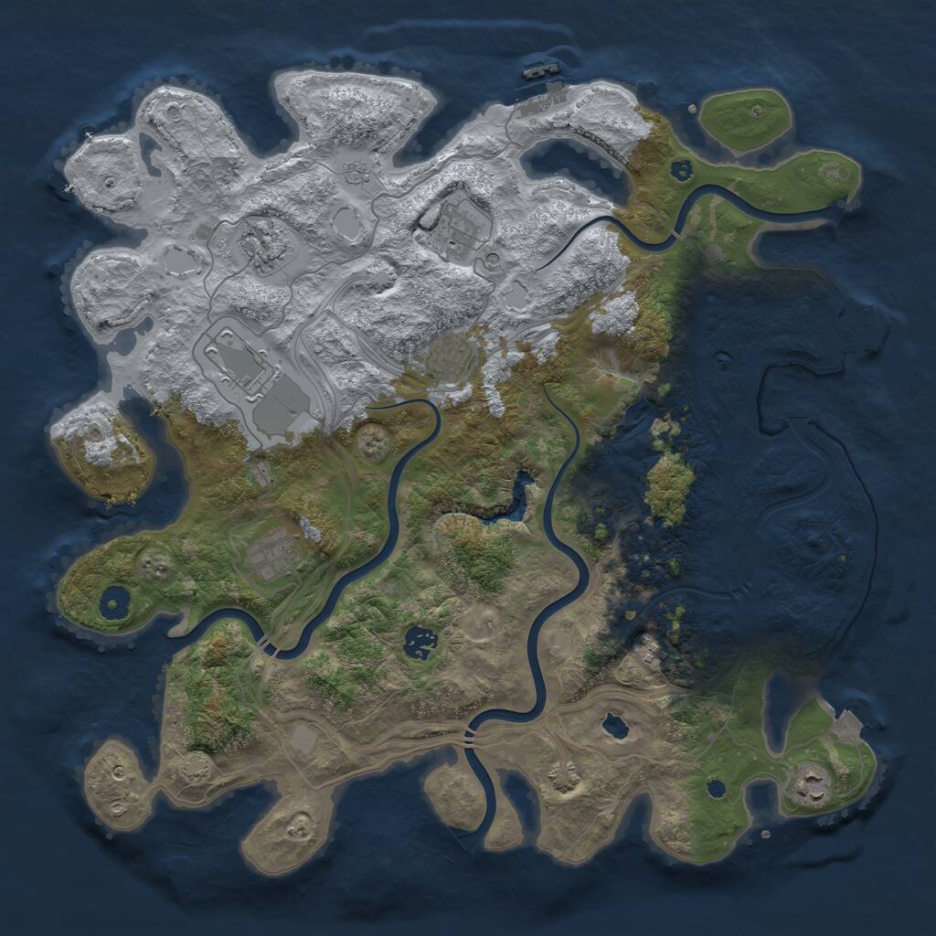 Rust Map: Procedural Map, Size: 4250, Seed: 781379842, 14 Monuments