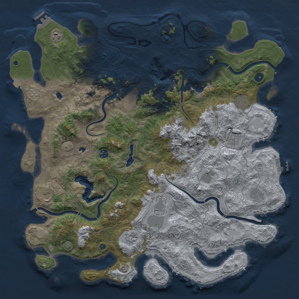 Rust Map: Procedural Map, Size: 5000, Seed: 231174096, 17 Monuments