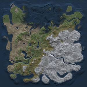 Thumbnail Rust Map: Procedural Map, Size: 5000, Seed: 231174096, 17 Monuments