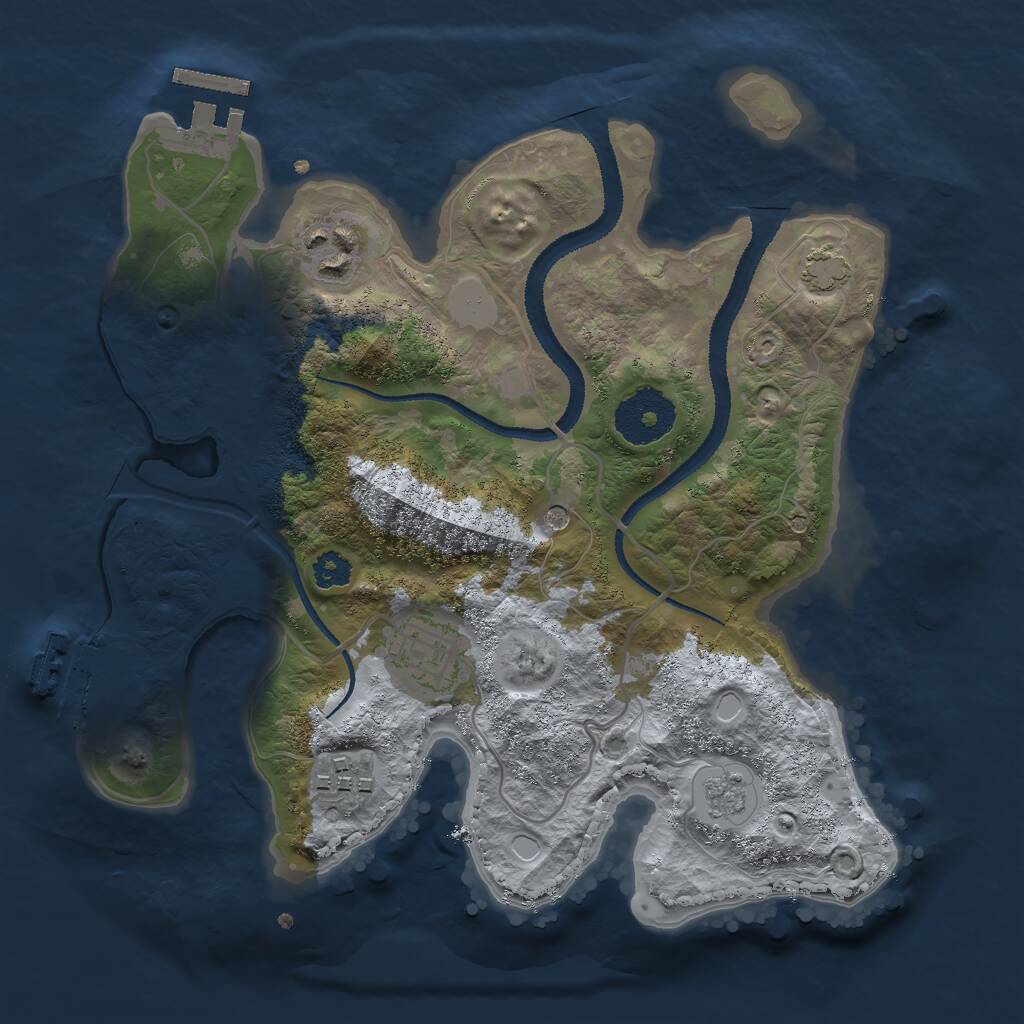 Rust Map: Procedural Map, Size: 2700, Seed: 1759579326, 9 Monuments