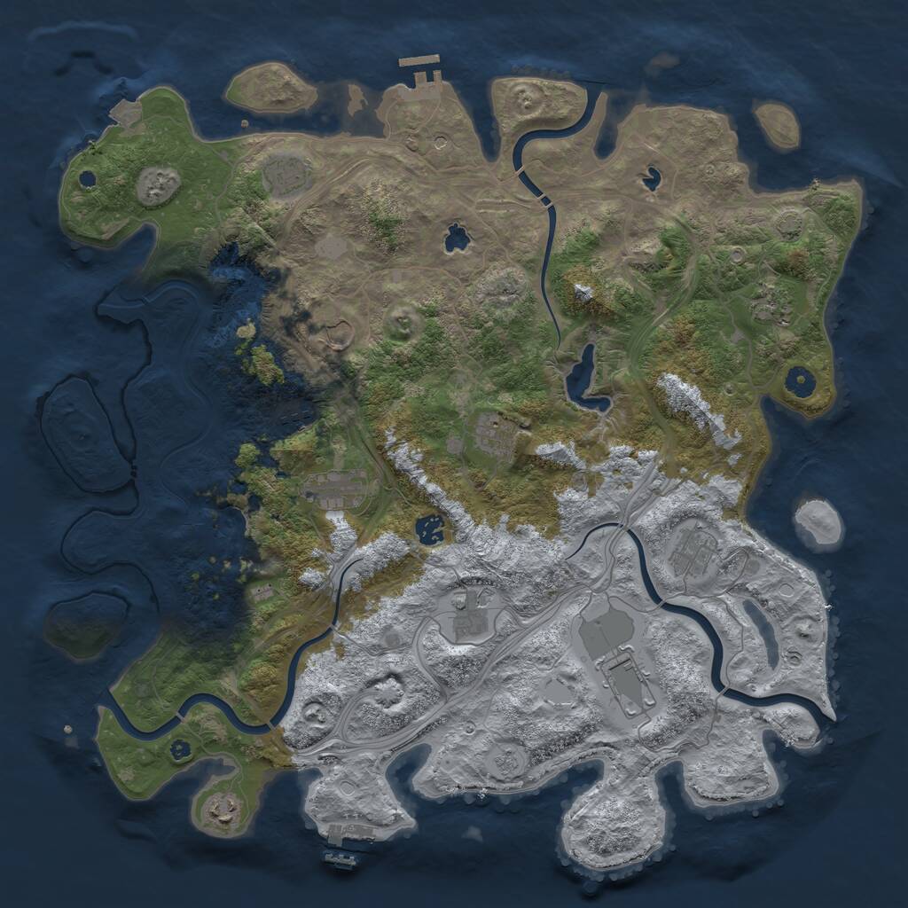 Rust Map: Procedural Map, Size: 4500, Seed: 181133495, 17 Monuments