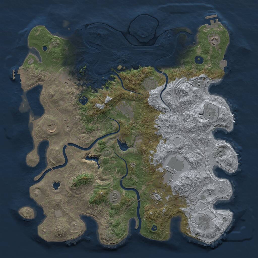 Rust Map: Procedural Map, Size: 4400, Seed: 2212, 17 Monuments