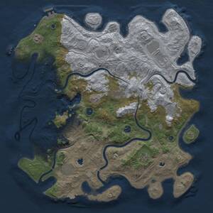 Thumbnail Rust Map: Procedural Map, Size: 4500, Seed: 661120125, 16 Monuments