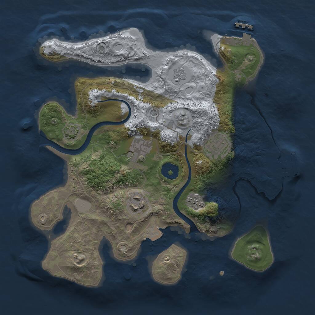 Rust Map: Procedural Map, Size: 2750, Seed: 877386276, 10 Monuments