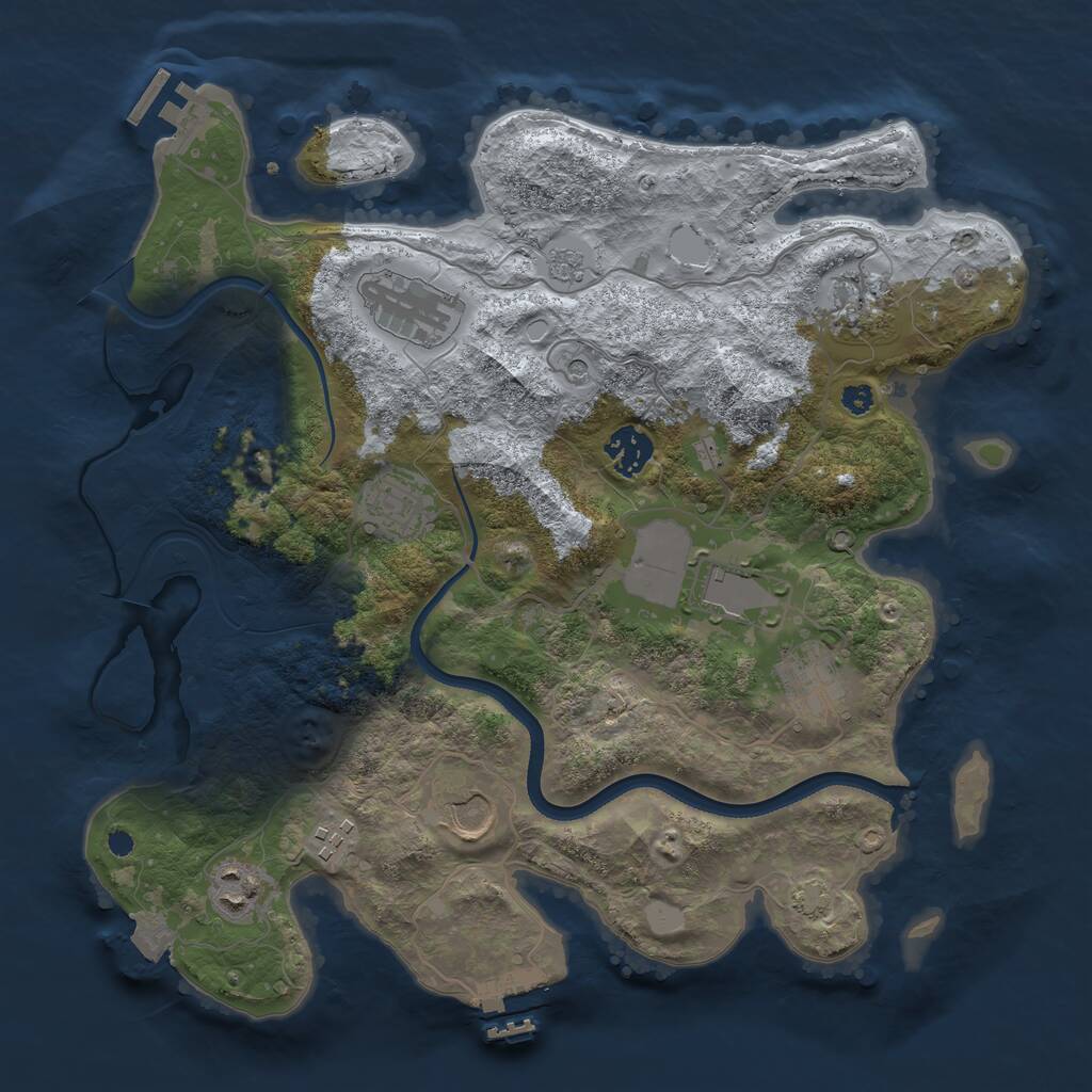 Rust Map: Procedural Map, Size: 3500, Seed: 456526248, 15 Monuments