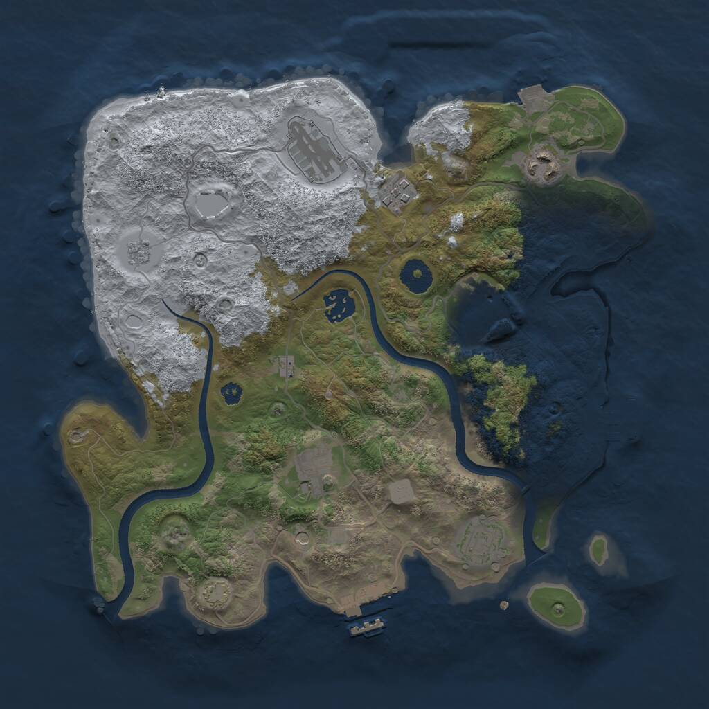 Rust Map: Procedural Map, Size: 3300, Seed: 412205816, 13 Monuments