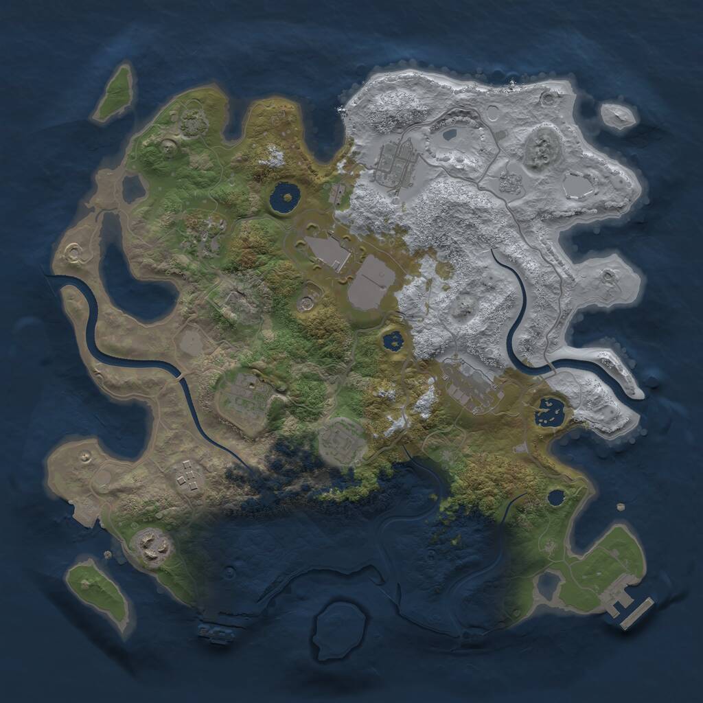 Rust Map: Procedural Map, Size: 3500, Seed: 813434707, 15 Monuments