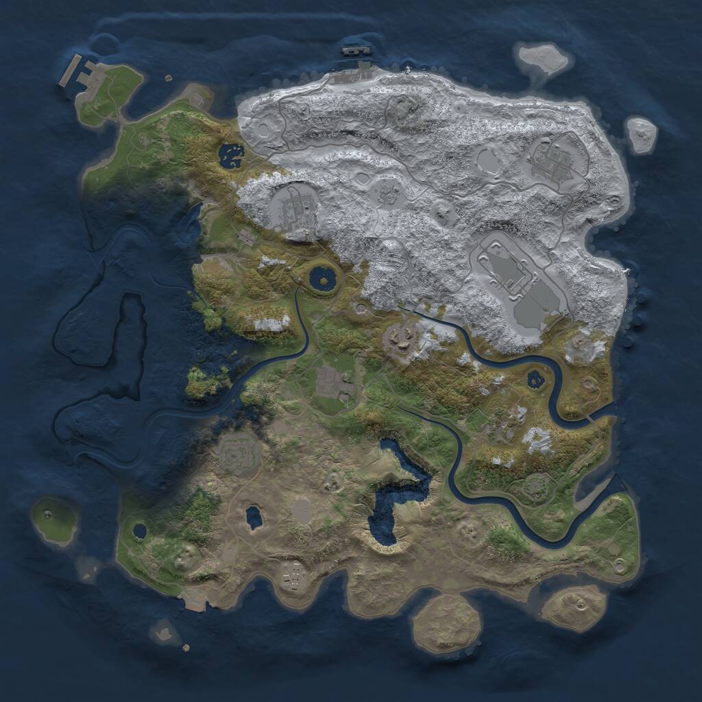 Rust Map: Procedural Map, Size: 4000, Seed: 1131778198, 15 Monuments