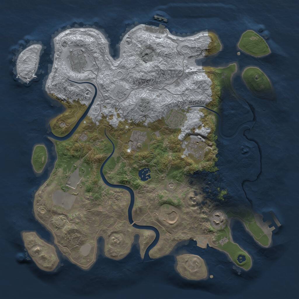 Rust Map: Procedural Map, Size: 3500, Seed: 94812040, 15 Monuments