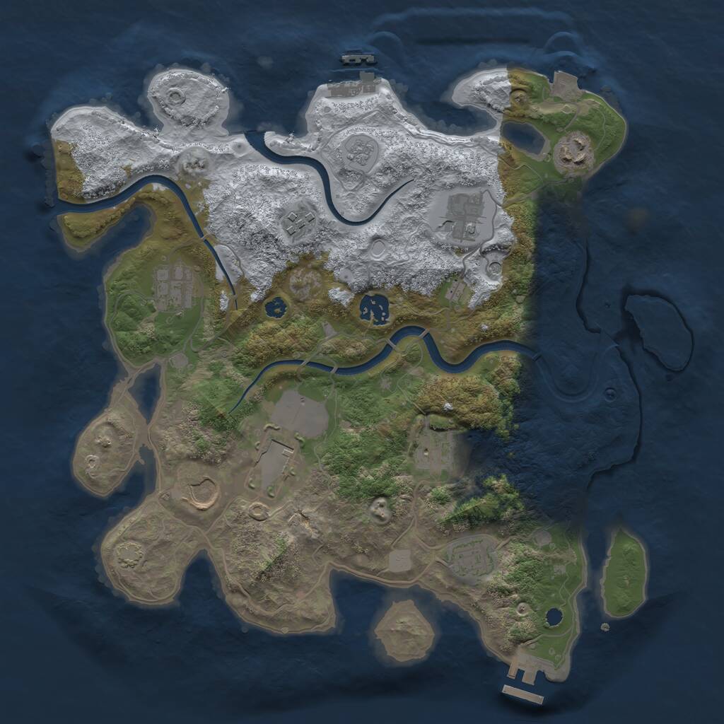 Rust Map: Procedural Map, Size: 3500, Seed: 318305656, 15 Monuments