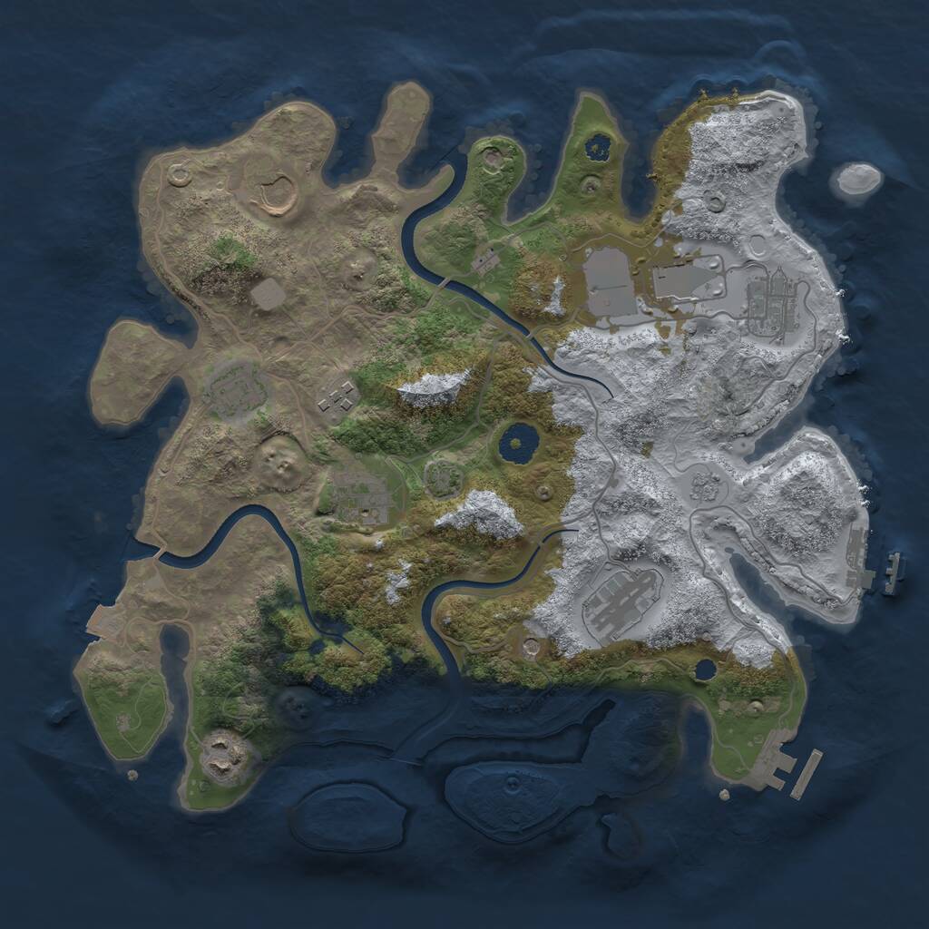 Rust Map: Procedural Map, Size: 3500, Seed: 708100682, 14 Monuments