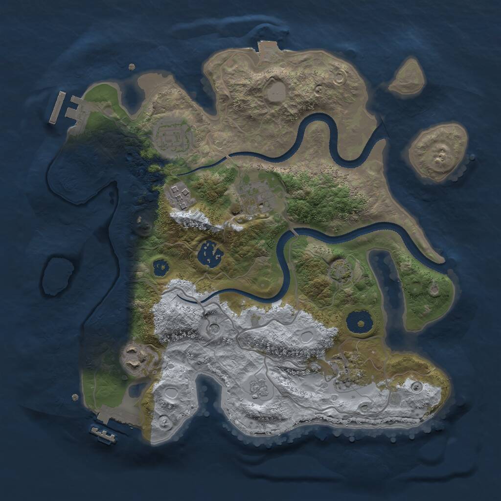 Rust Map: Procedural Map, Size: 3000, Seed: 123698, 12 Monuments