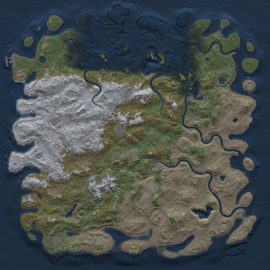 Rust Map: Procedural Map, Size: 6000, Seed: 1947483647, 17 Monuments