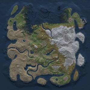 Thumbnail Rust Map: Procedural Map, Size: 4000, Seed: 565809806, 16 Monuments