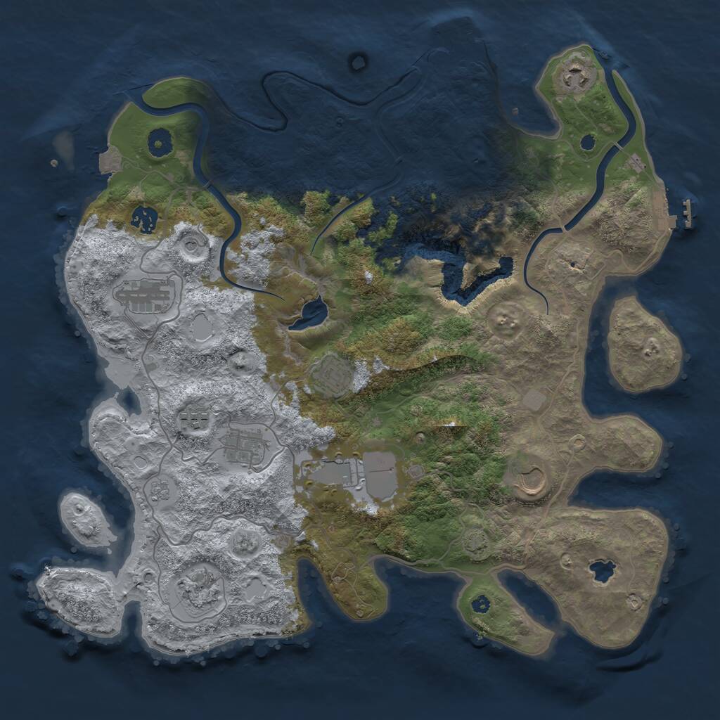 Rust Map: Procedural Map, Size: 4000, Seed: 1220865864, 15 Monuments