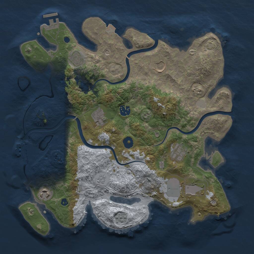 Rust Map: Procedural Map, Size: 3500, Seed: 149422804, 14 Monuments