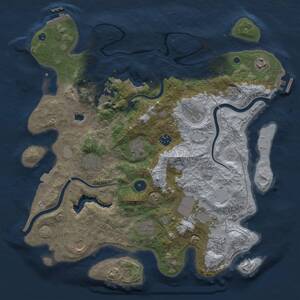 Thumbnail Rust Map: Procedural Map, Size: 4000, Seed: 598106241, 17 Monuments