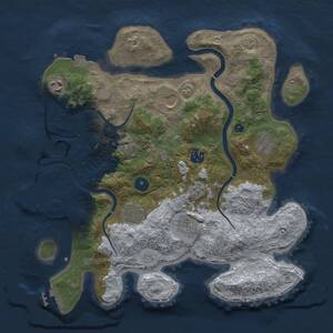Thumbnail Rust Map: Procedural Map, Size: 3500, Seed: 12345679, 13 Monuments