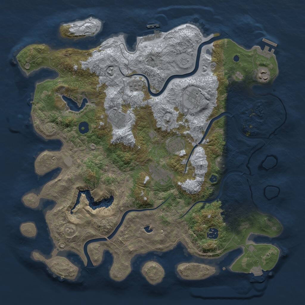 Rust Map: Procedural Map, Size: 4000, Seed: 168376944, 13 Monuments