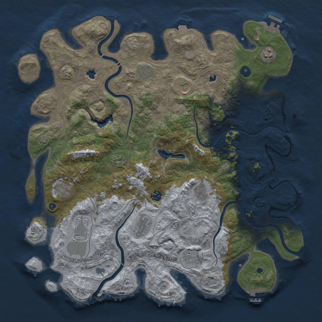 Rust Map: Procedural Map, Size: 4500, Seed: 2005609994, 17 Monuments