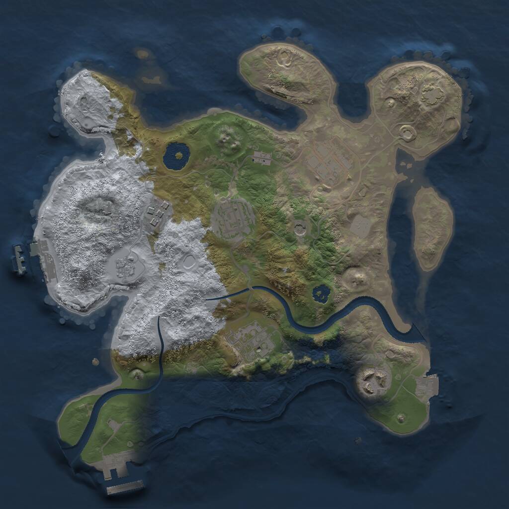 Rust Map: Procedural Map, Size: 2800, Seed: 1325423850, 11 Monuments