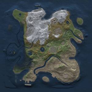 Thumbnail Rust Map: Procedural Map, Size: 3000, Seed: 1528791046, 11 Monuments