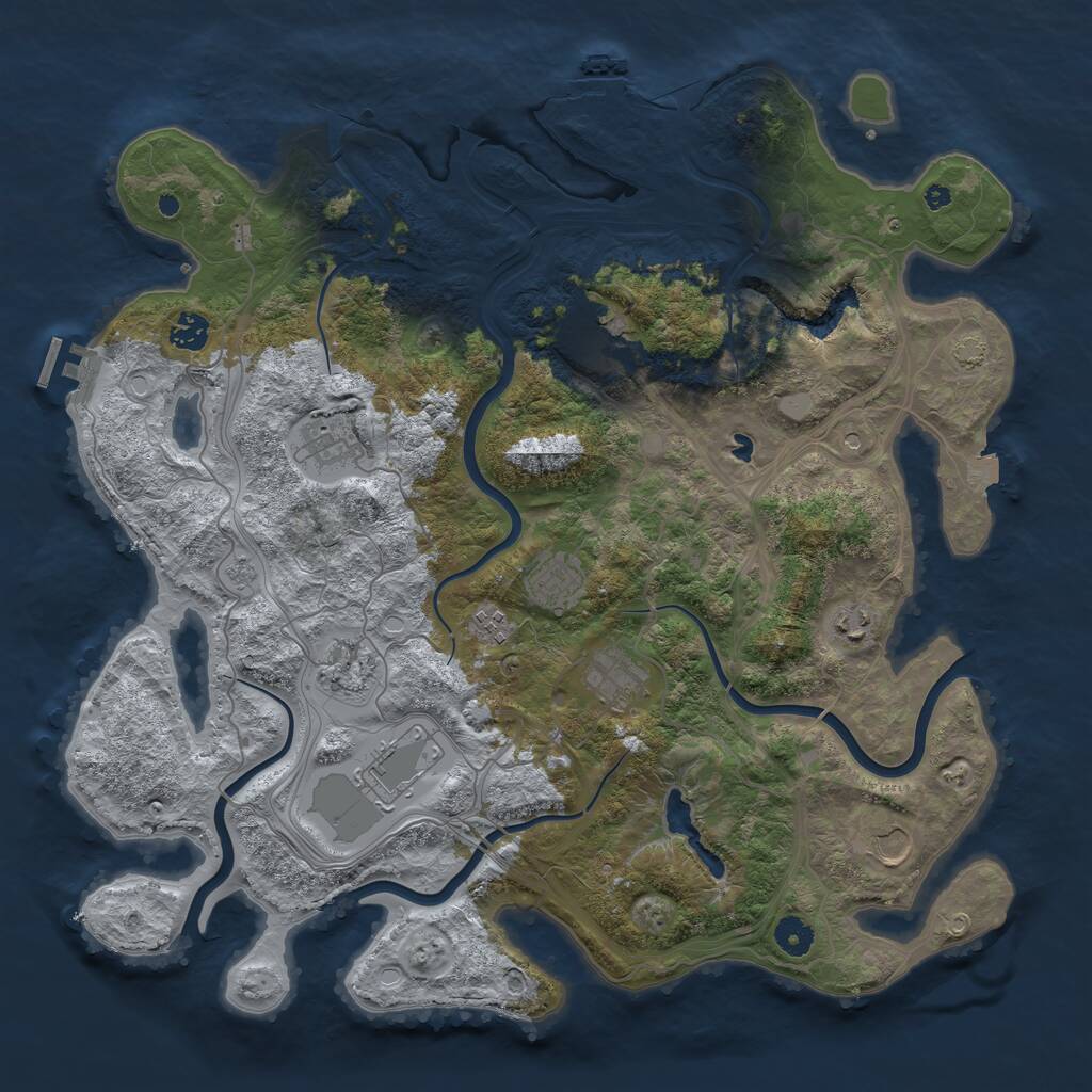 Rust Map: Procedural Map, Size: 4250, Seed: 54888234, 16 Monuments
