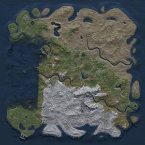 Thumbnail Rust Map: Procedural Map, Size: 6000, Seed: 850651673, 17 Monuments
