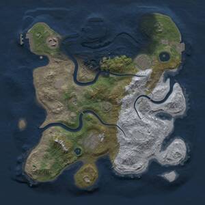 Thumbnail Rust Map: Procedural Map, Size: 3000, Seed: 436432636, 9 Monuments