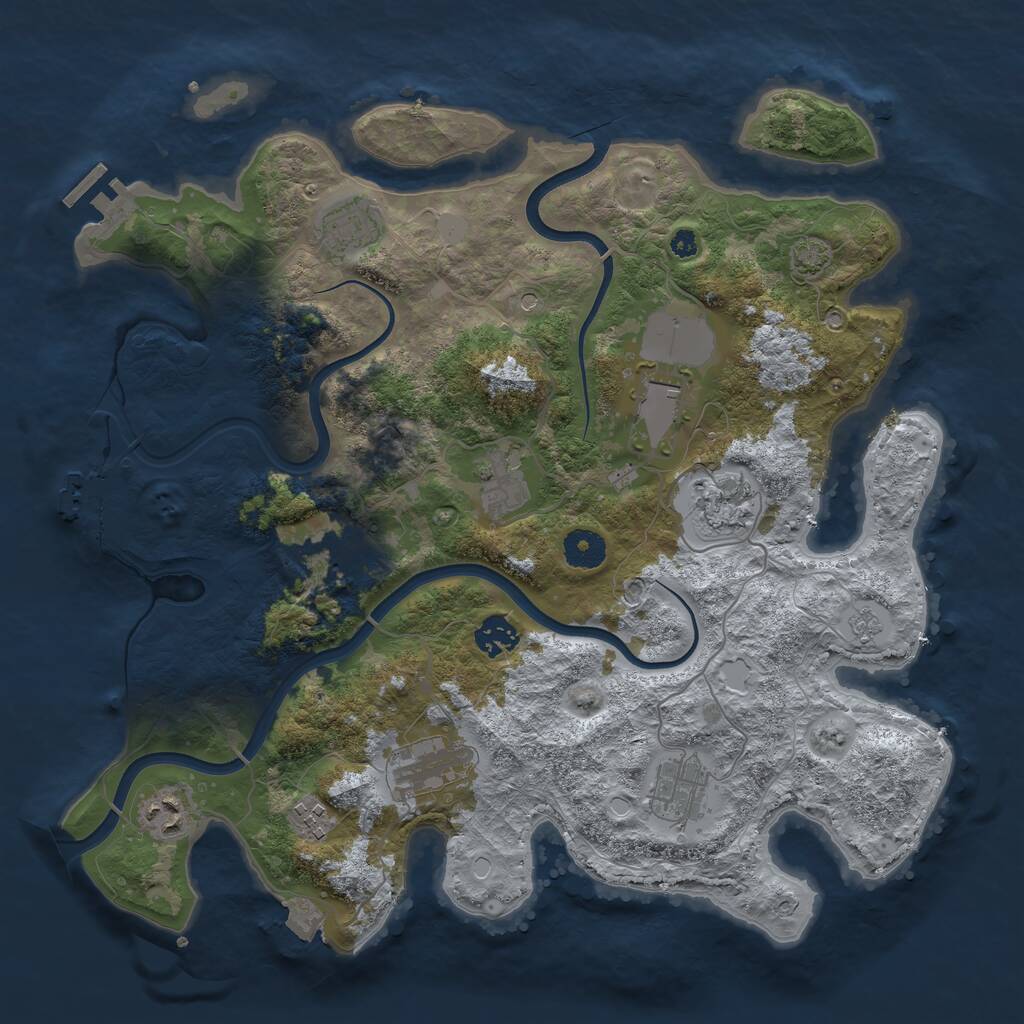 Rust Map: Procedural Map, Size: 3750, Seed: 1634231041, 16 Monuments
