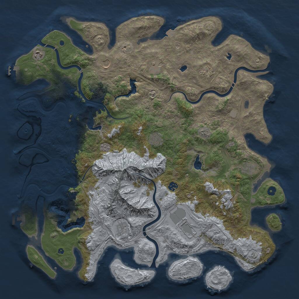 Rust Map: Procedural Map, Size: 5000, Seed: 210253212, 16 Monuments