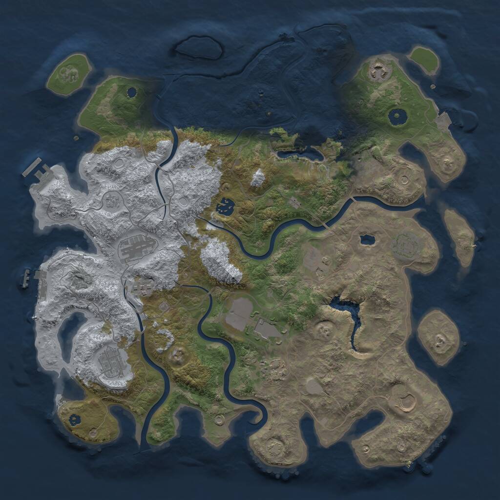Rust Map: Procedural Map, Size: 4200, Seed: 1998325218, 17 Monuments