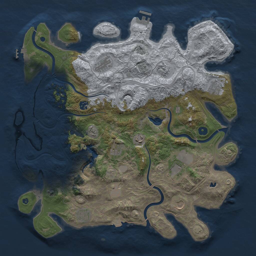 Rust Map: Procedural Map, Size: 4250, Seed: 1792634038, 17 Monuments