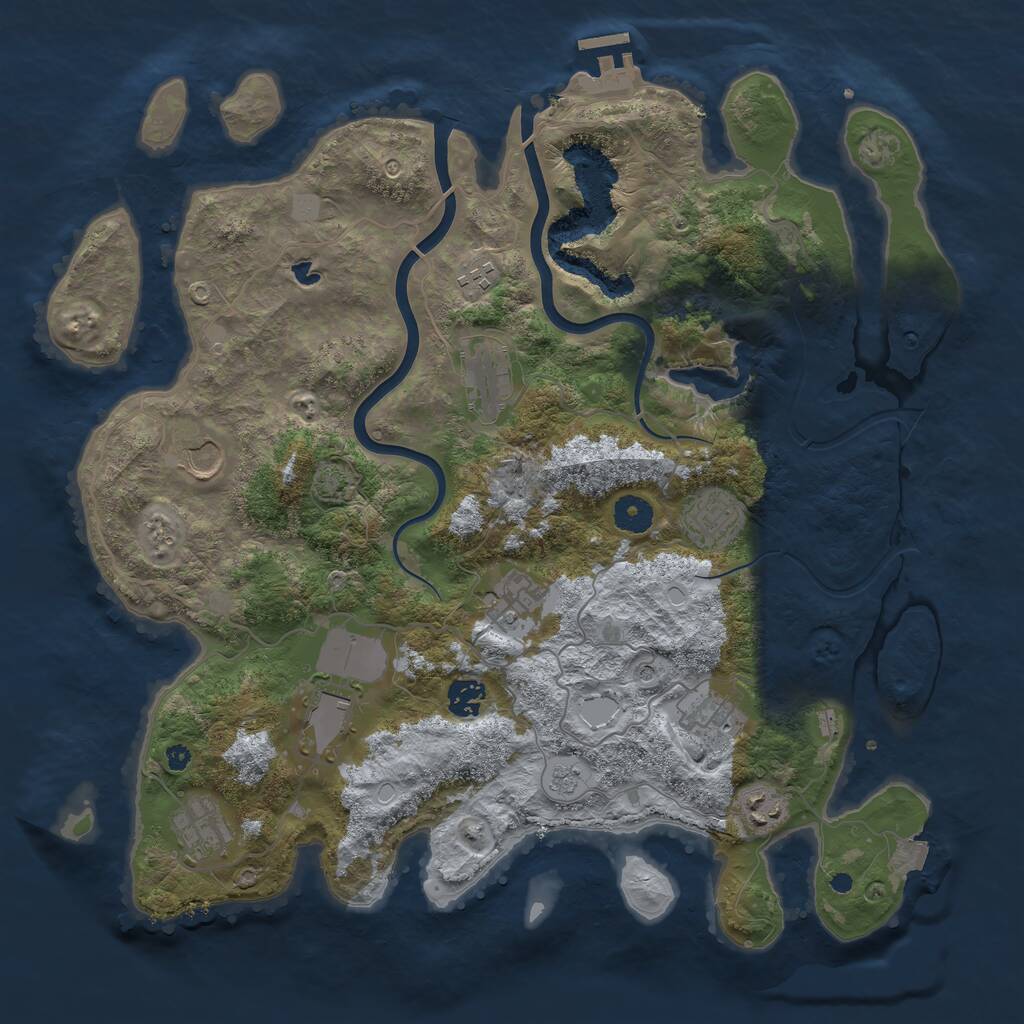 Rust Map: Procedural Map, Size: 4000, Seed: 649884463, 15 Monuments