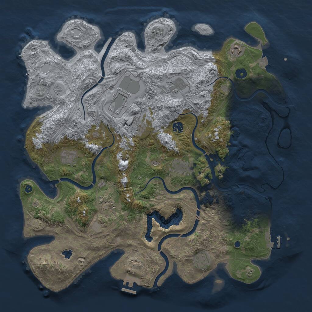 Rust Map: Procedural Map, Size: 4250, Seed: 1511064331, 16 Monuments