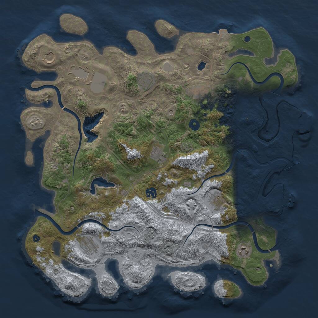 Rust Map: Procedural Map, Size: 4250, Seed: 797697759, 16 Monuments