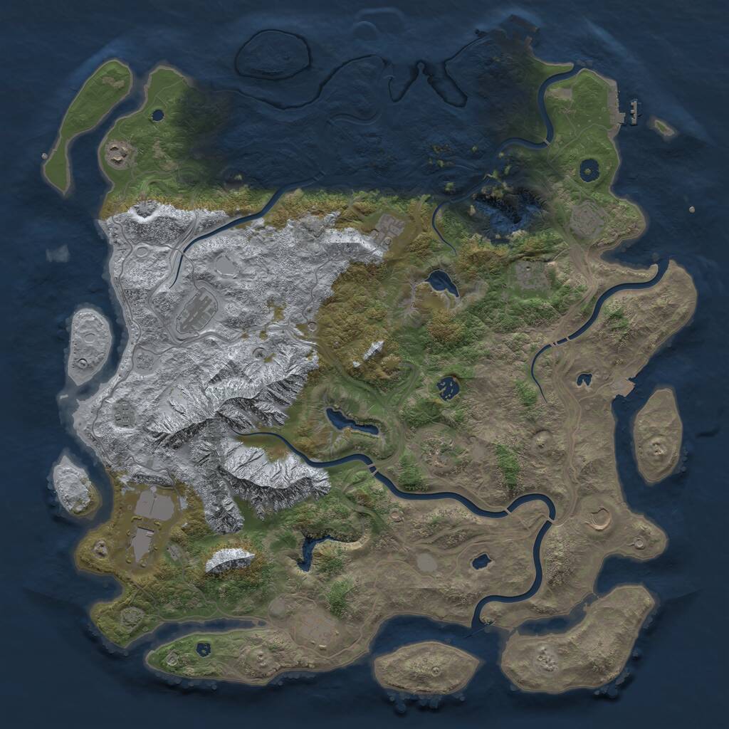 Rust Map: Procedural Map, Size: 5000, Seed: 19980802, 17 Monuments