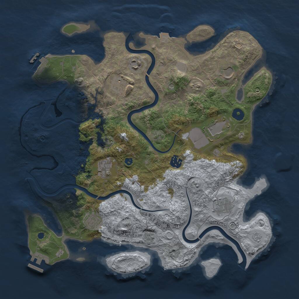 Rust Map: Procedural Map, Size: 3750, Seed: 44478, 15 Monuments