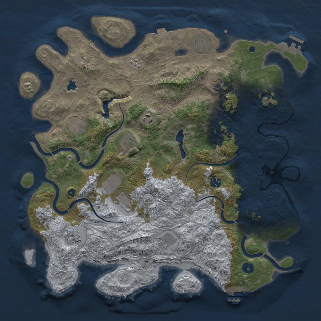 Rust Map: Procedural Map, Size: 4250, Seed: 2000327063, 16 Monuments