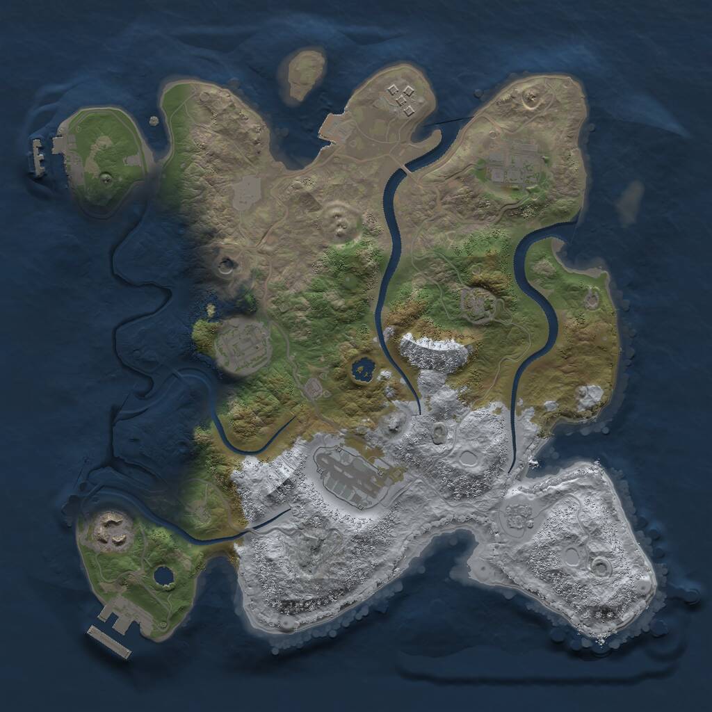 Rust Map: Procedural Map, Size: 3000, Seed: 58986330, 11 Monuments