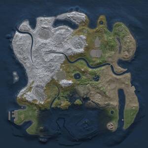 Thumbnail Rust Map: Procedural Map, Size: 3500, Seed: 430940687, 15 Monuments