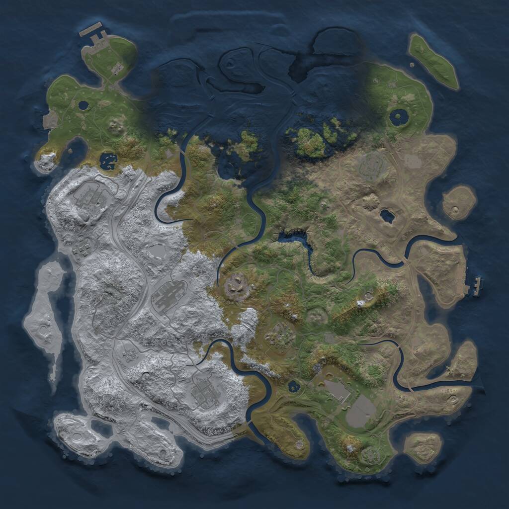 Rust Map: Procedural Map, Size: 4250, Seed: 1930292535, 15 Monuments
