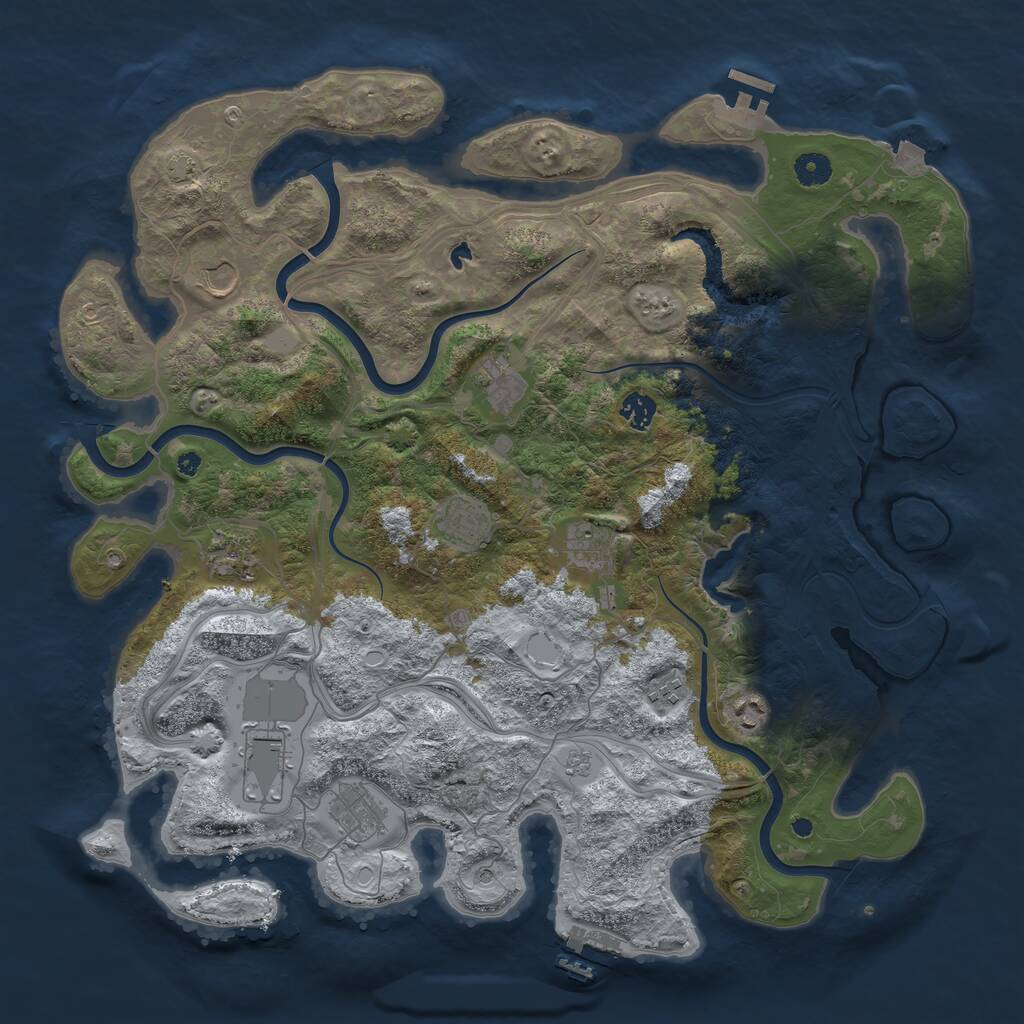 Rust Map: Procedural Map, Size: 4340, Seed: 542097548, 16 Monuments
