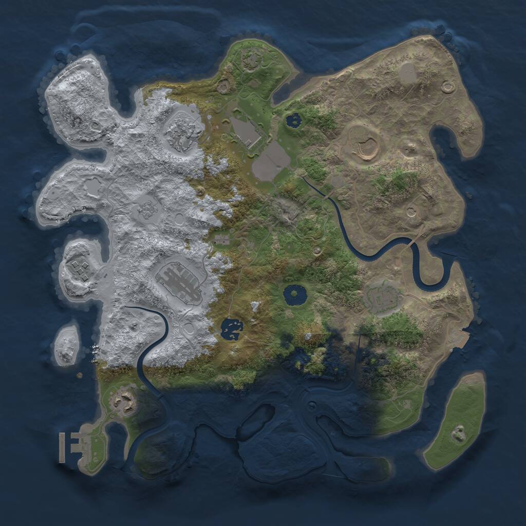 Rust Map: Procedural Map, Size: 3500, Seed: 1084855, 13 Monuments