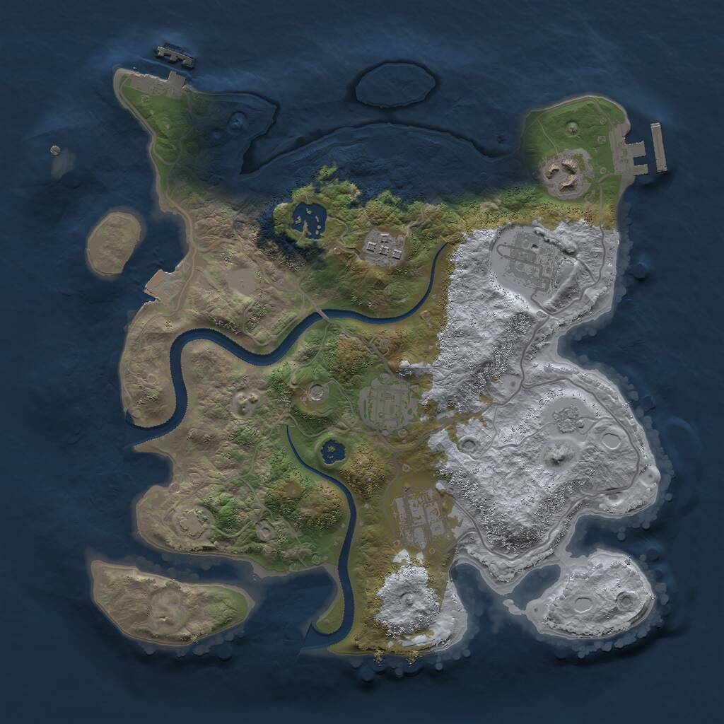 Rust Map: Procedural Map, Size: 3000, Seed: 1382970264, 12 Monuments