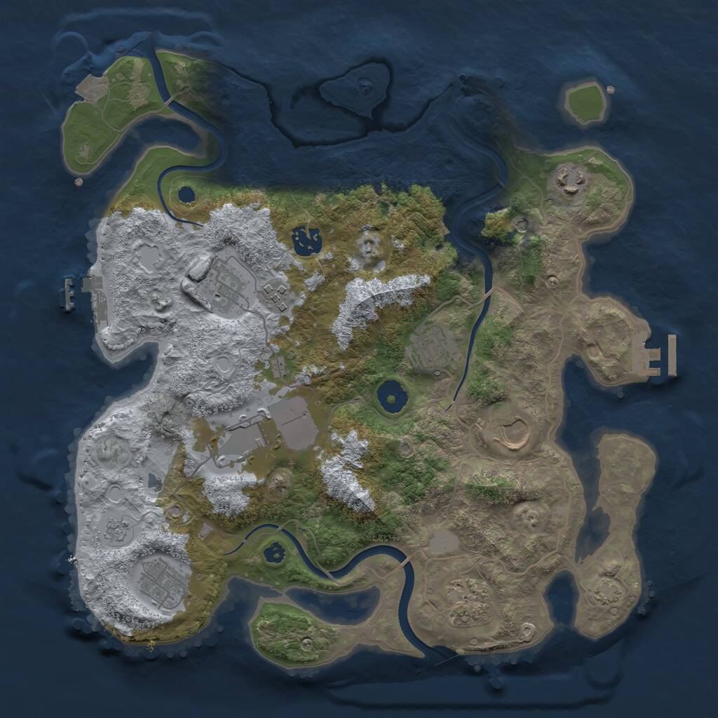 Rust Map: Procedural Map, Size: 3500, Seed: 834956, 15 Monuments