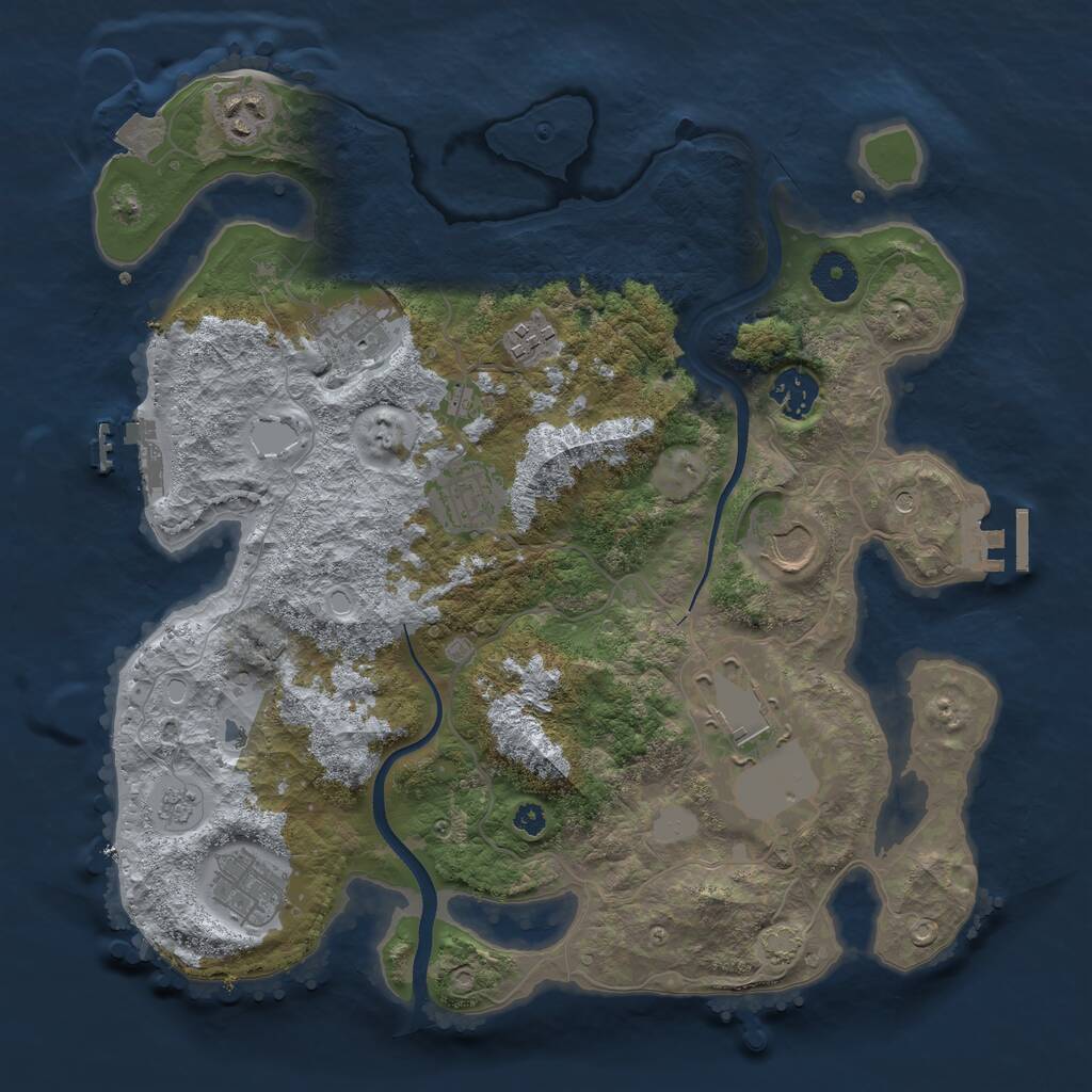 Rust Map: Procedural Map, Size: 3500, Seed: 834956, 14 Monuments